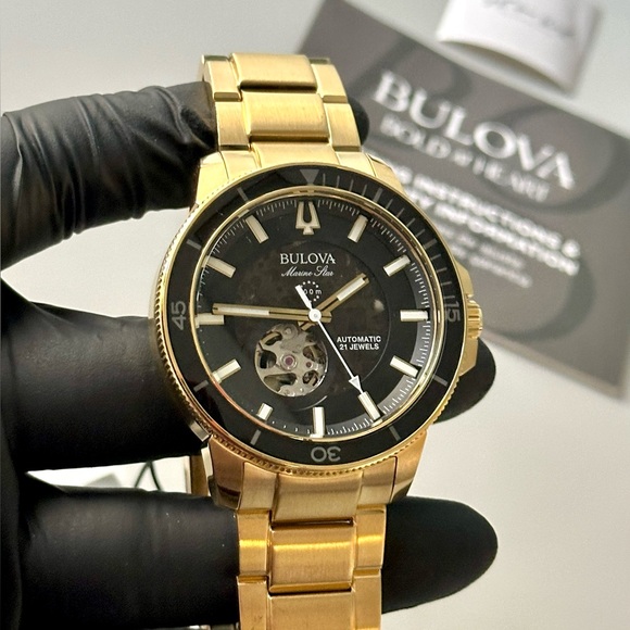 Bulova Marine Star 97A174 Automatic 21-Jewels Open-Heart...